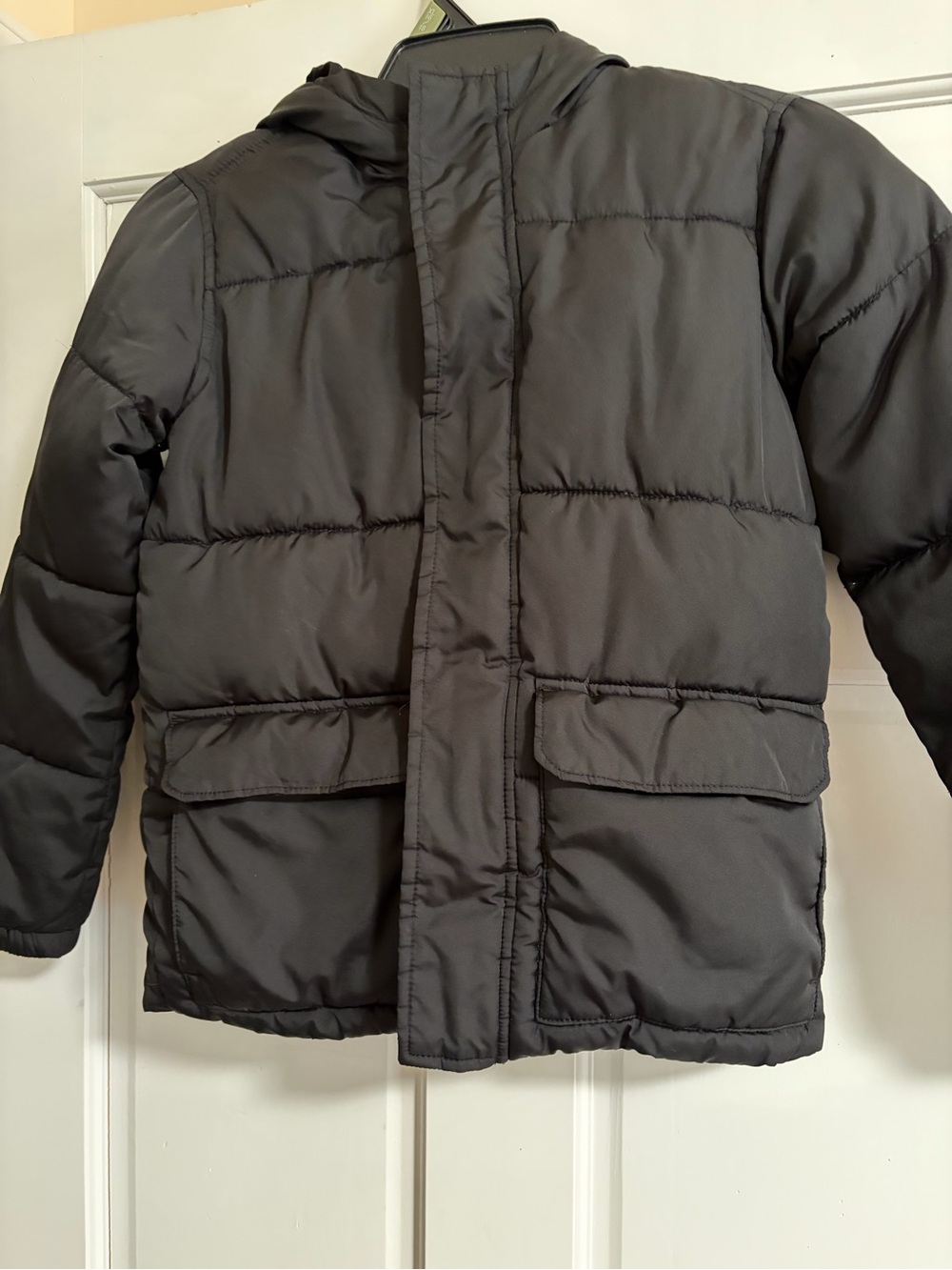 Old Navy Black Quilted Jacket with Fleece Lining